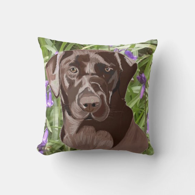 Almofada Chocolate Brown Labrador (Frente)