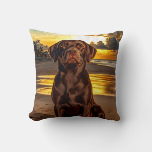 Almofada Chocolate Labrador no Sunset