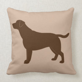 Almofada Chocolate labrador retriever na silhueta