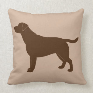 Almofada Chocolate labrador retriever na silhueta