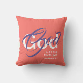 Almofada Christian Coral DEUS TEM Bíblia FINAL DE Monograma