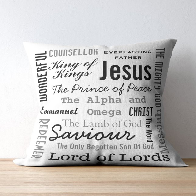 Almofada Christian Dezessete Nomes de Jesus (The Names of Jesus Throw Pillow)