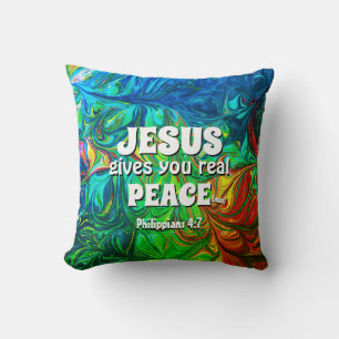 Almofada Christian JESUS DÁ VERDADEIRA Abstrato DE PAZ