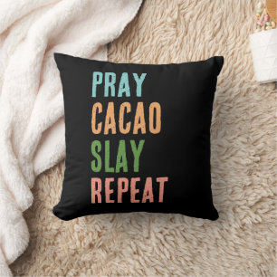Almofada Christian PRAY CACAO SLAY REPEAY