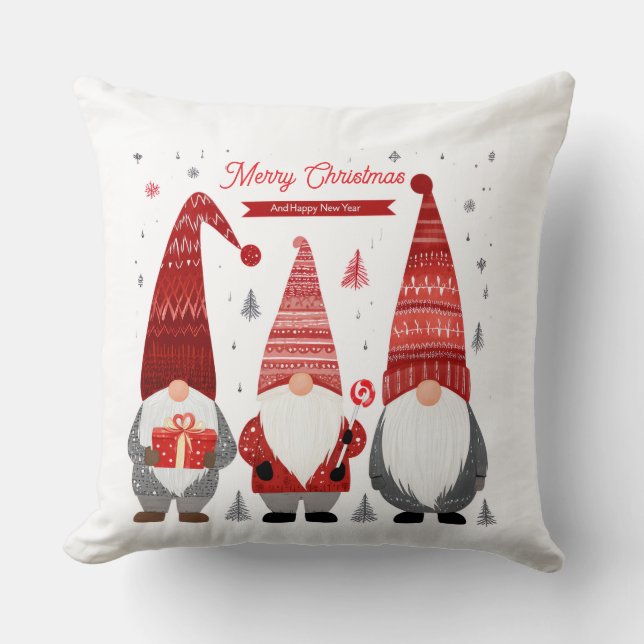 Almofada Christmas Gnome Throw Pillow (Frente)
