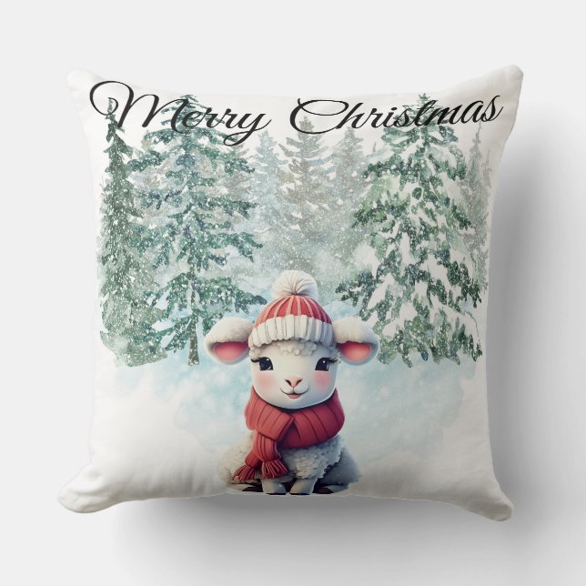 Almofada Christmas Lamb Throw Pillow (Frente)