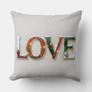 Almofada Christmas LOVE Festive Decorative Pillow
