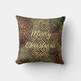 Almofada Christmas Luxury Pattern, Red Gold Green Black