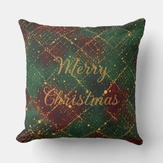 Almofada Christmas, Merry Christmas, Gold Red Green Pattern