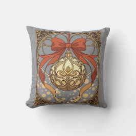 Almofada Christmas Ornament Red And Beige Art Nouveau