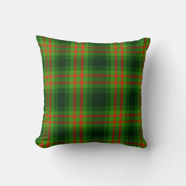 Almofada Christmas Red Green Tartan Plaid Seamless Pattern (Frente)