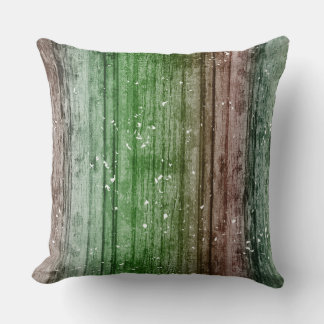 Almofada Christmas Retro Red Green Rustic Wood Texture 