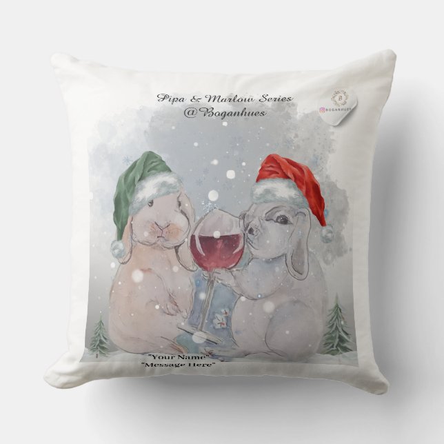 Almofada Christmas Theme Pipa & Marlow print (Frente)