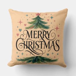 Almofada Christmas Tree Merry Christmas Throw Pillow
