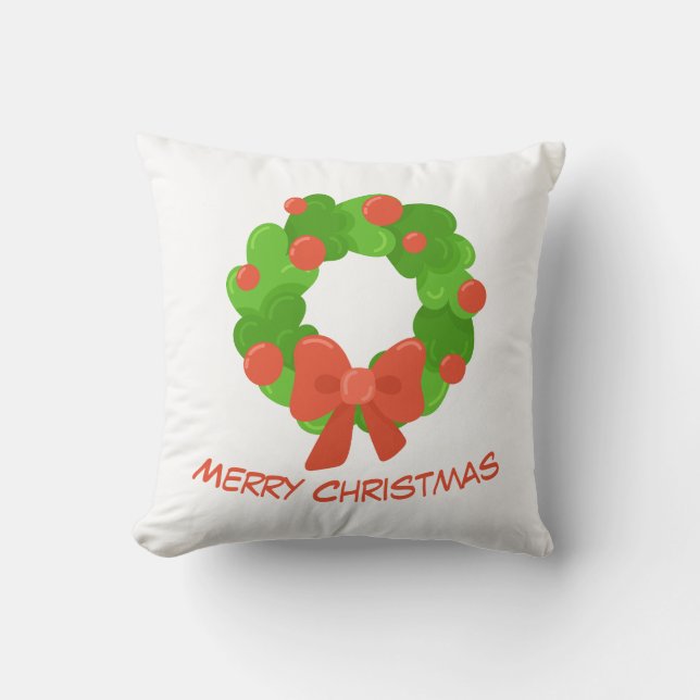 Almofada Christmas Wreath Throw Pillow (Frente)