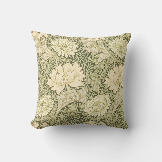 Almofada Chrysanthemum Flower Pattern (por William Morris) (Frente)