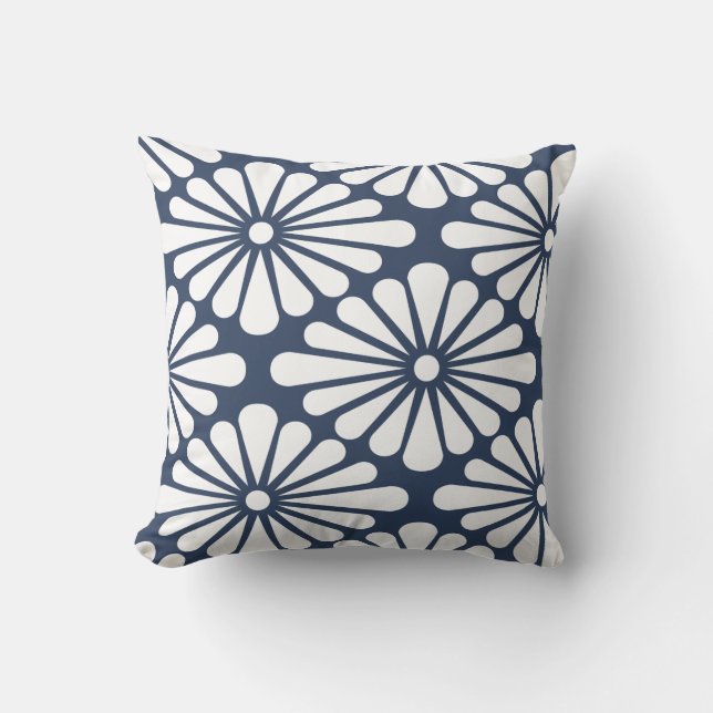 Almofada Chrysanthemum [indigo] - Japanese Pattern (Frente)
