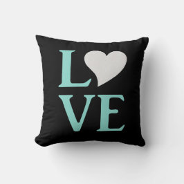 Almofada Chuva de Noiva Azul Turquesa e Preto de Amor