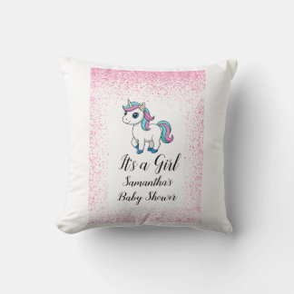 Almofada Chuveiro de bebê unicórnio cor-de-rosa água-tint