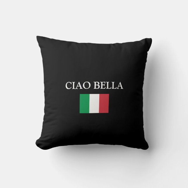 Almofada CIAO BELLA  Bandeira Preta ITÁLIA (Frente)