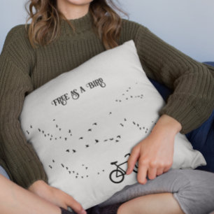 Almofada Ciclismo da vida, livre como um pássaro personaliz