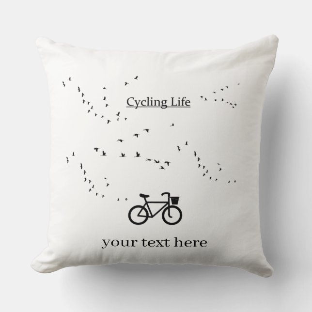 Almofada Ciclismo da vida, livre como um pássaro personaliz (Frente)