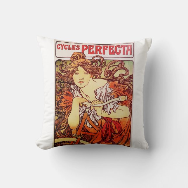 Almofada Ciclos Perfecta de Alphonse Mucha (Frente)