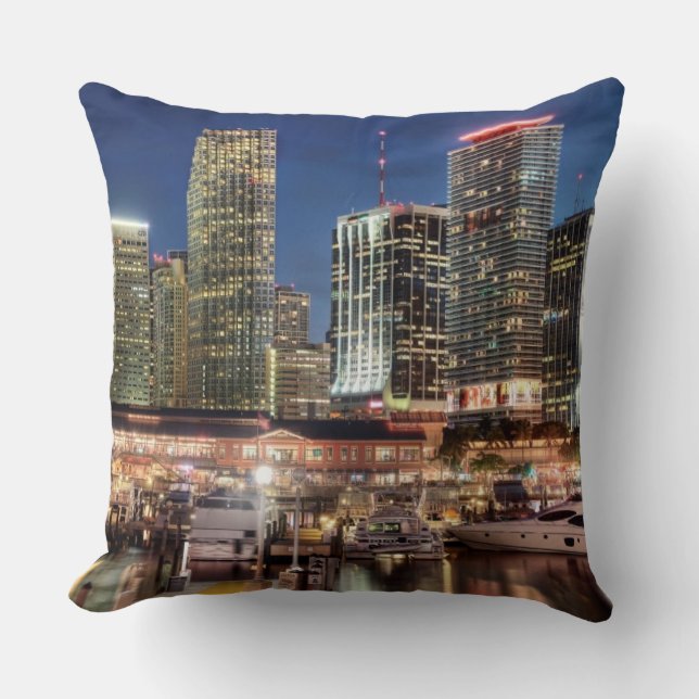 Almofada Cidade da skyline de Miami em Florida (Frente)