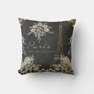 Almofada Cidade de Paris do quadro da torre Eiffel do amor