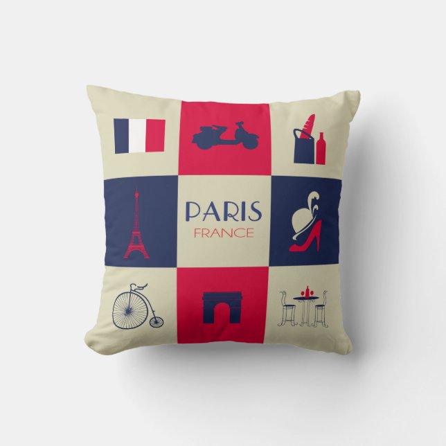 Almofada Cidade do europeu de Paris (Frente)
