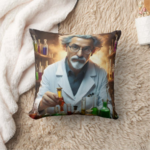 Almofada Cientista Num Laboratório Misturando Poções,