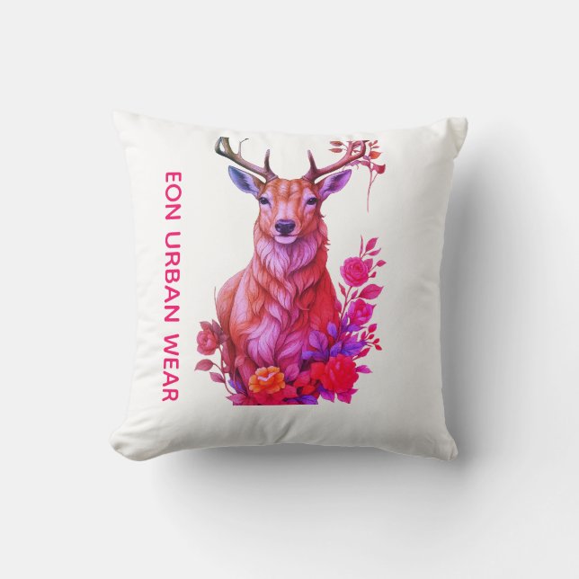 ALMOFADA CIERVO ENTRE FLORES (Frente)