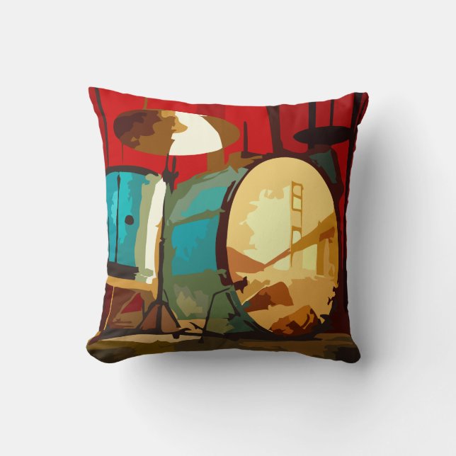 Almofada Cilindros coloridos da música (Frente)