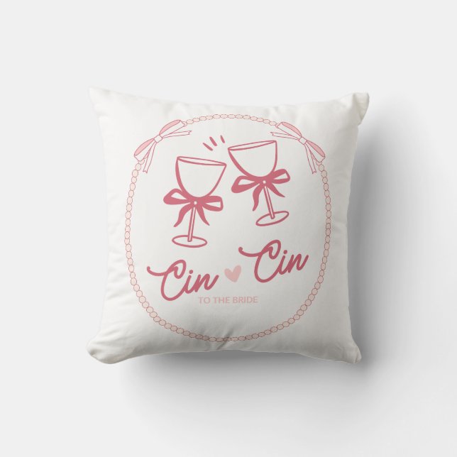 Almofada Cin Cin à Noiva Design | Champanhe Pérola (Frente)