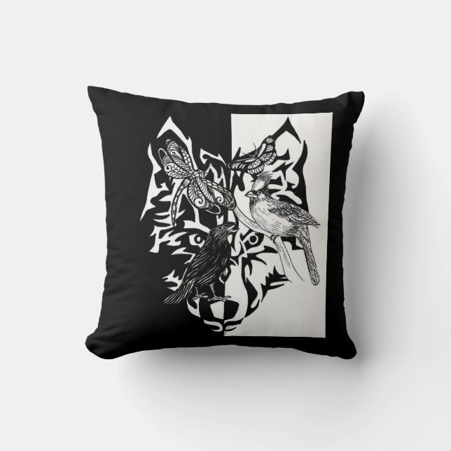 Almofada Cinco guias de animais e pegadas (Frente)