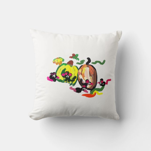 Almofada Cinco ratos outono brincam (Frente)