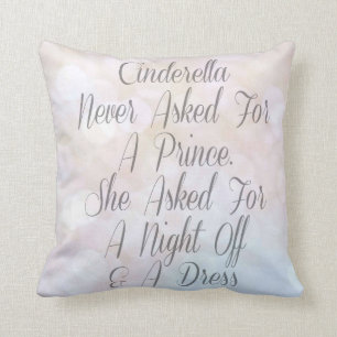 Almofada Cinderella nunca pedida um príncipe travesseiro