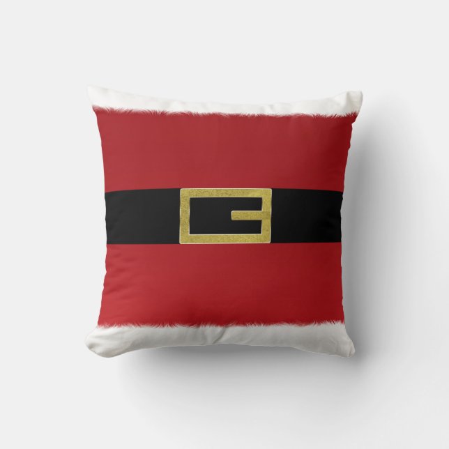 Almofada Cinto Vermelho Papai Noel & Natal de Pele Branco (Frente)