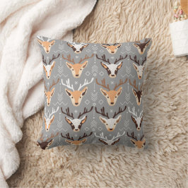 Almofada Cinza Beige Deers Scandinávia Decor de Natal
