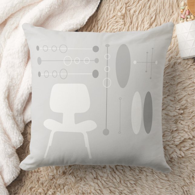 Almofada Cinza branca do século médio, Silhouette (Cobertor)