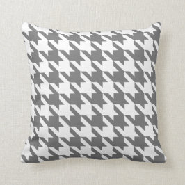 Almofada Cinza branca Pied De Poule Houndstooth