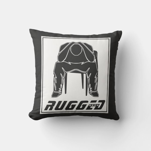 Almofada cinza branco robusto Homem com cabeça | Pensador (Frente)