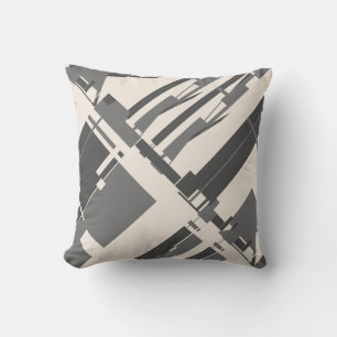Almofada Cinza Carvões Beige Southwest Art Parecem Diagonai