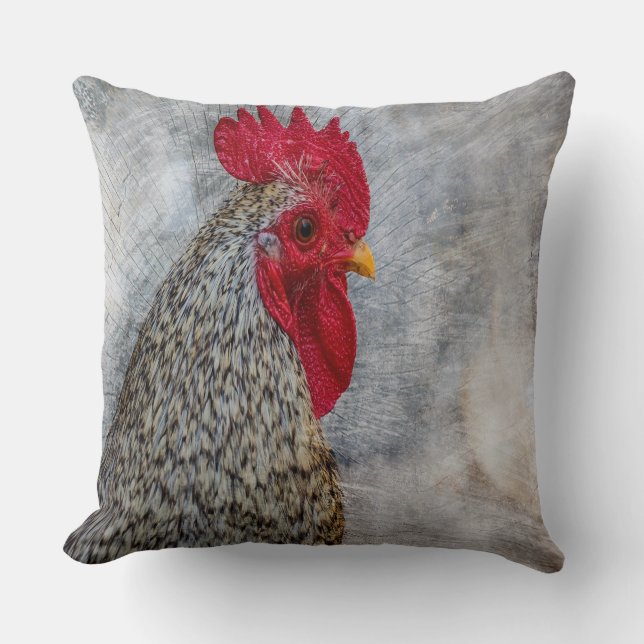 Almofada Cinza Country Rooster (Frente)