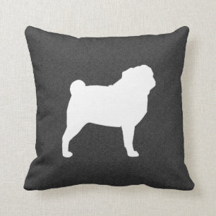 Almofada Cinza de carvão vegetal branco Cães Lover