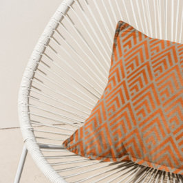 Almofada Cinza de Cobre Prata Arte Triângulo Geometria Lux