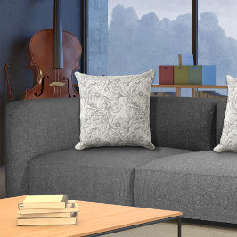 Almofada Cinza de Folha do Barroco Acanthus