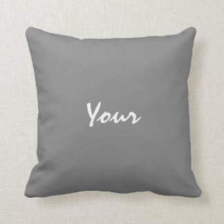 Almofada Cinza e branco personalizados do texto