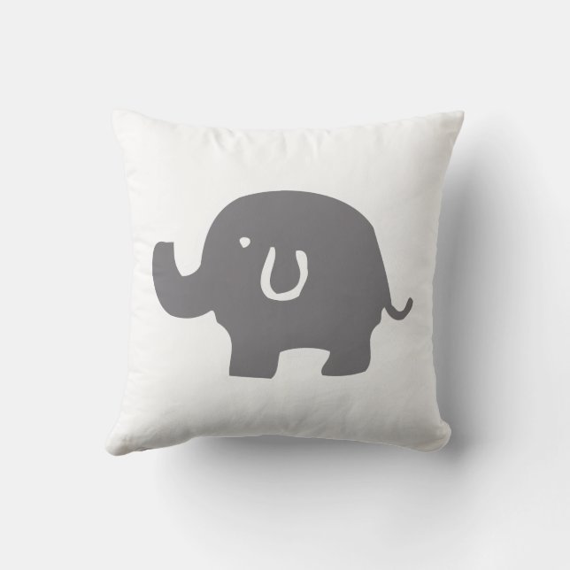 Almofada Cinza e Travesseiro decorativo de Elefante Branco (Verso)