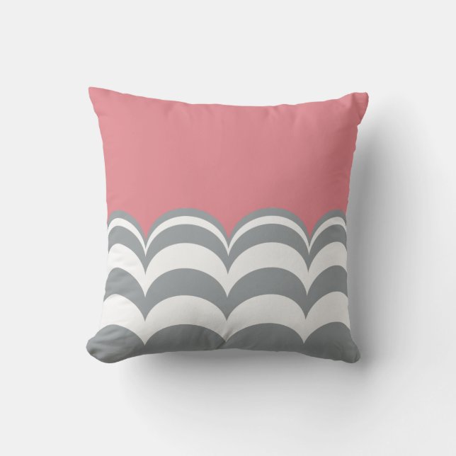 Almofada Cinza e Travesseiro Personalizado Escalonado Branc (Frente)